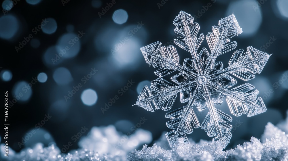 Beautiful snowflake on black background Beautiful snowflake on black background
