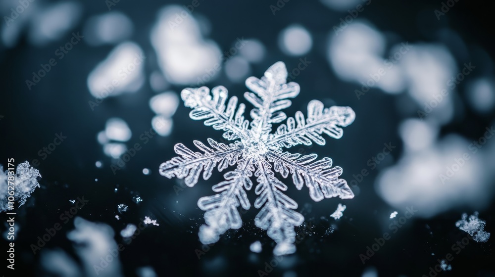 Beautiful snowflake on black background Beautiful snowflake on black background