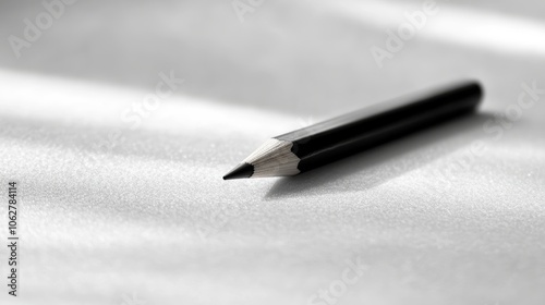 Pencil on clean surface soft light neutral tones minimalist design