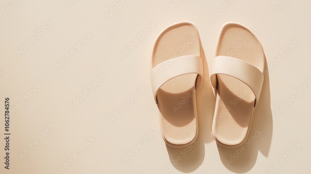 Sandals on clean background soft light modern simplicity sleek look Sandals on clean background soft light modern simplicity sleek look