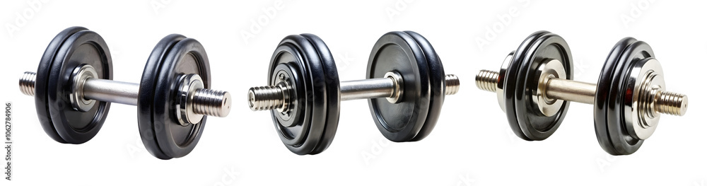 Naklejka premium set of dumbbell isolated on a transparent background, cut out