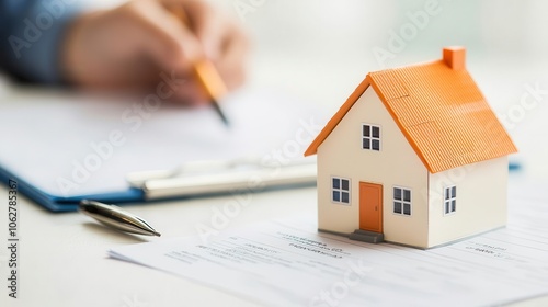 Homebuyer reviewing mortgage terms with loan officer, final approval steps