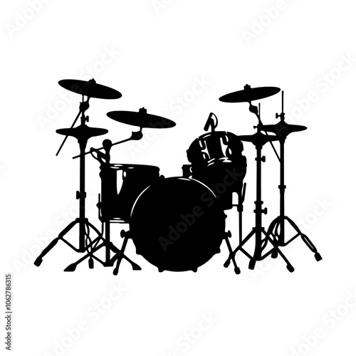 Drums Silhouette Vector Logo