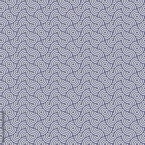 Seamless pattern with abstract curly waves. Modern stylish texture. Repeating geometric background. photo