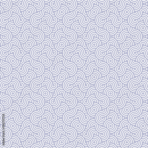 Seamless pattern with abstract curly waves. Modern stylish texture. Repeating geometric background.