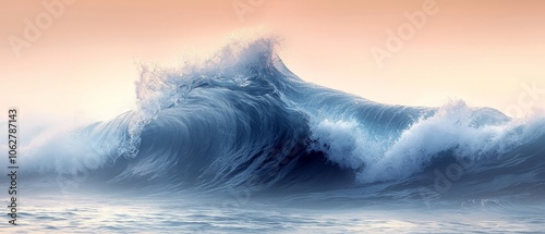 A powerful ocean wave crashing, showcasing the beauty and force of nature.