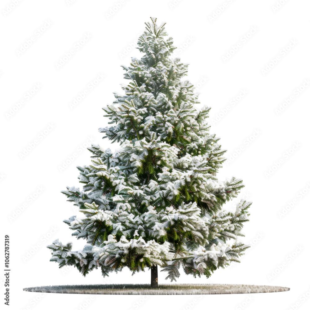 Christmas tree with snow isolated on white or transparent background Christmas tree with snow isolated on white or transparent background
