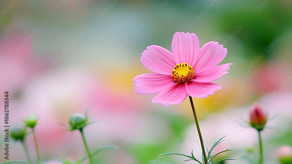 Delicate pink flower blooms gracefully in nature