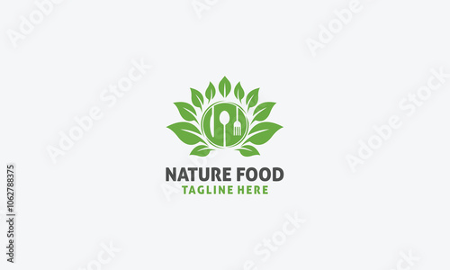 Natural food logo design vector template