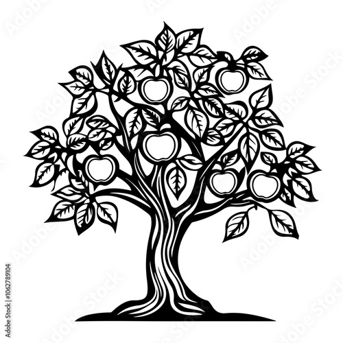Dwarf Apple Tree Vector Logo