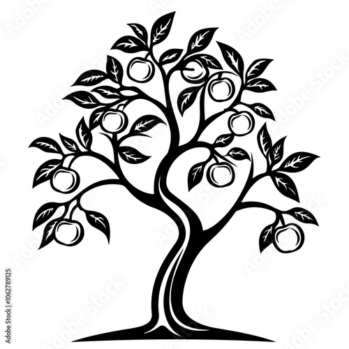 Dwarf Apple Tree Vector Logo