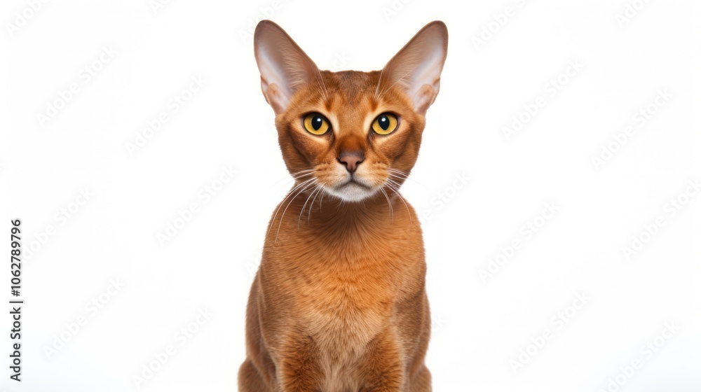 Portrait of a Abbyssinian cat on a white background Portrait of a Abbyssinian cat on a white background