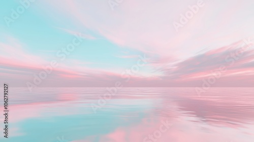 Serene Sunset: Lofi Aesthetic 3D Render of Peaceful Beach at Dusk with Pastel Sky Tones