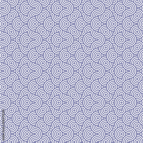 Seamless pattern with abstract curly waves. Modern stylish texture. Repeating geometric background.