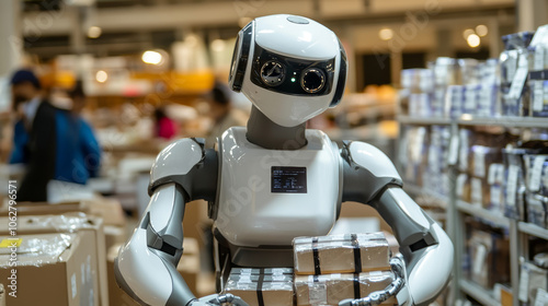 Wallpaper Mural A robot moving through the packing line organizing products efficiently Torontodigital.ca