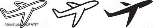 Airplane passenger travel silhouette icon. Aeroplan Aeroplan outline vector icon aircraft isolated symbol shape