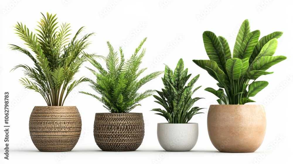 Fototapeta premium Indoor plants isolated on white background