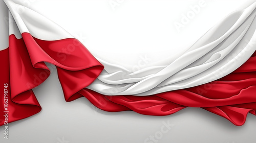 Draped Red and White Fabric for Polish Independence