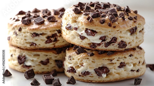 Scones with Chocolate Chunks and Clotted Cream