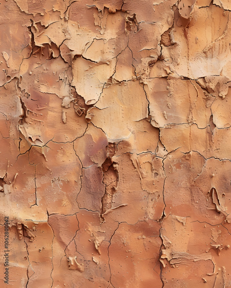 Close-up of cracked, textured surface resembling dry earth or clay. Close-up of cracked, textured surface resembling dry earth or clay.
