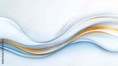 Elegant Flowing Waves of Blue and Gold