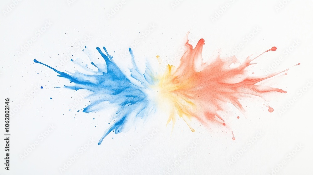 Naklejka premium Dynamic Color Splash in Blue, Yellow, and Red