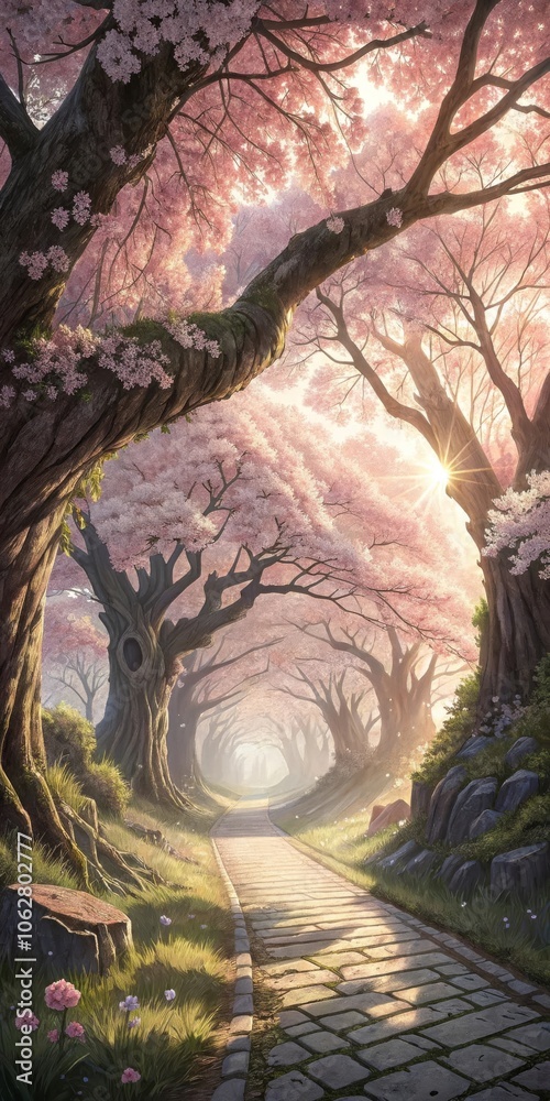 Cherry Blossom Haven: Path of Ancient Dreams