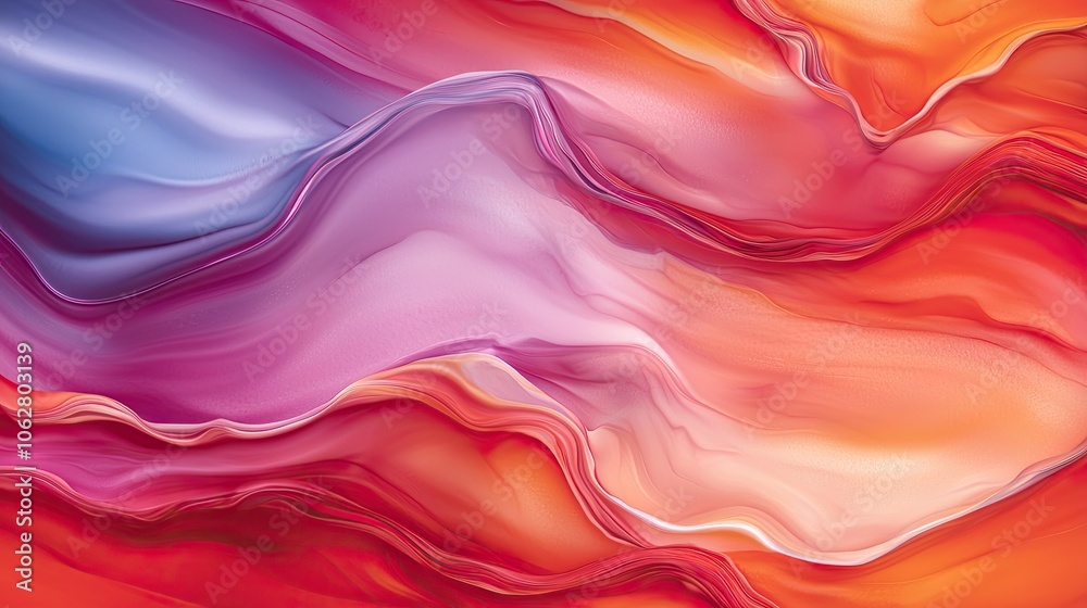 Obraz premium Vibrant Abstract Waves of Colorful Fluid Art