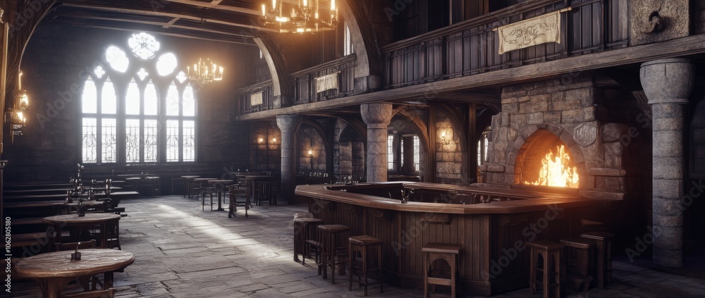 Immerse yourself in the vibrant atmosphere of a fantasy bar area. Immerse yourself in the vibrant atmosphere of a fantasy bar area.