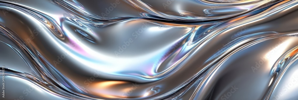 abstract silver liquid metal with iridescent fluid patterns ,banner, dark silver and light gold liquid fluid glossy chrome , holographic texture wave background
abstract silver liquid metal with iridescent fluid patterns ,banner, dark silver and light gold liquid fluid glossy chrome , holographic texture wave background