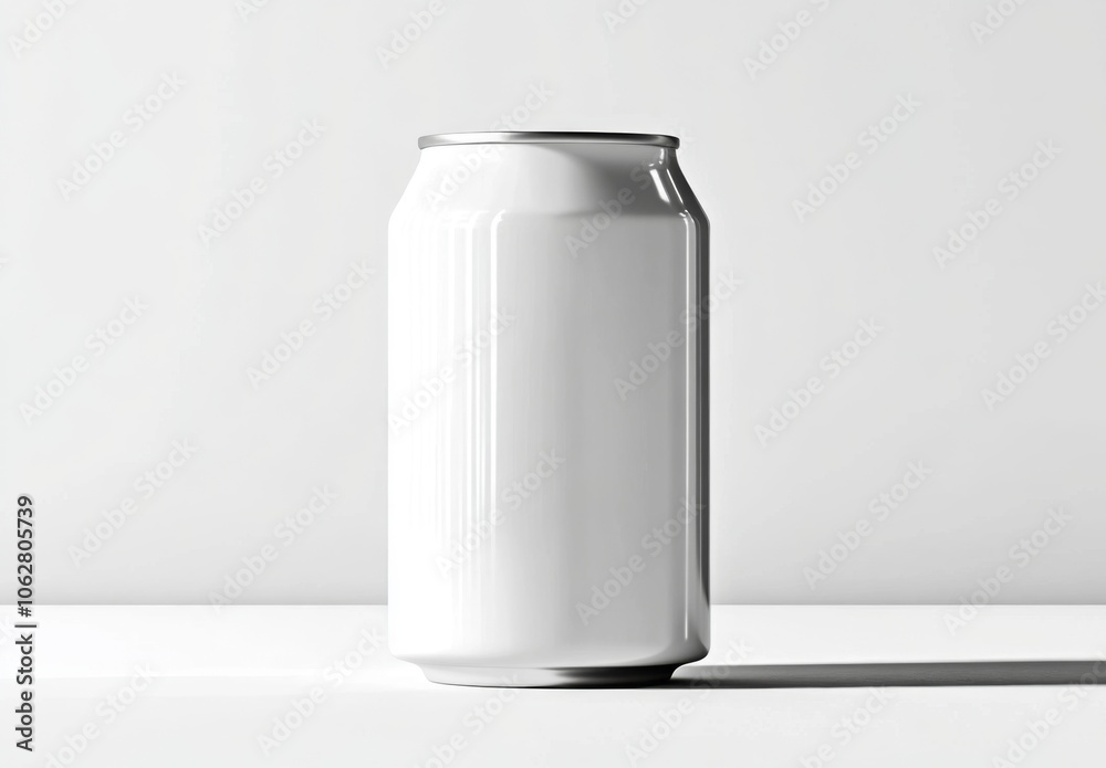 A sleek slim soda can design showcased against a pure white backdrop.