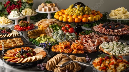 Assorted appetizers arranged in an enticing display, sure to tantalize taste buds and inspire cravings photo