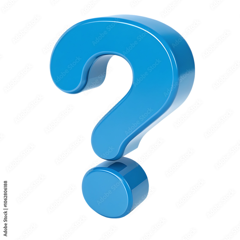 3d blue question mark icon on transparent background 3d blue question mark icon on transparent background