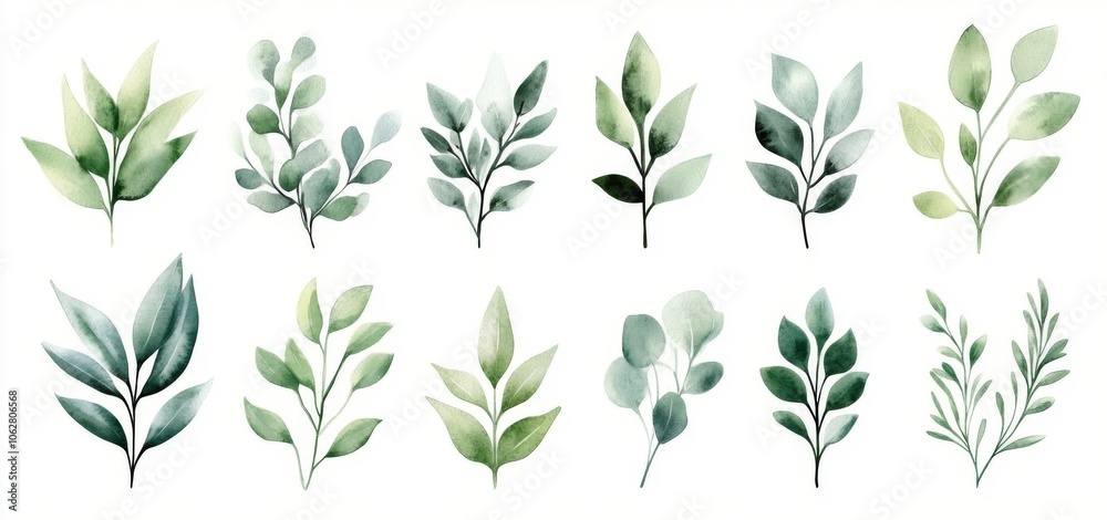 A collection of lush green leaf designs ideal for greeting cards and wallpapers. A collection of lush green leaf designs ideal for greeting cards and wallpapers.