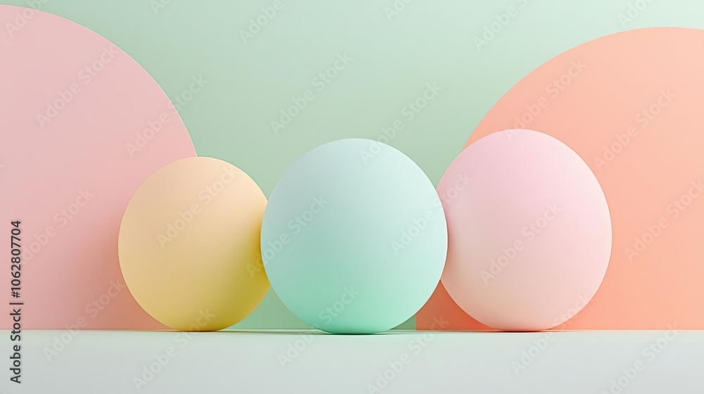 Pastel colored eggs on a soft background, perfect for seasonal decor. Pastel colored eggs on a soft background, perfect for seasonal decor.