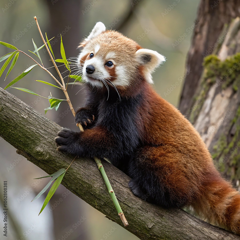 Obraz premium cute red panda