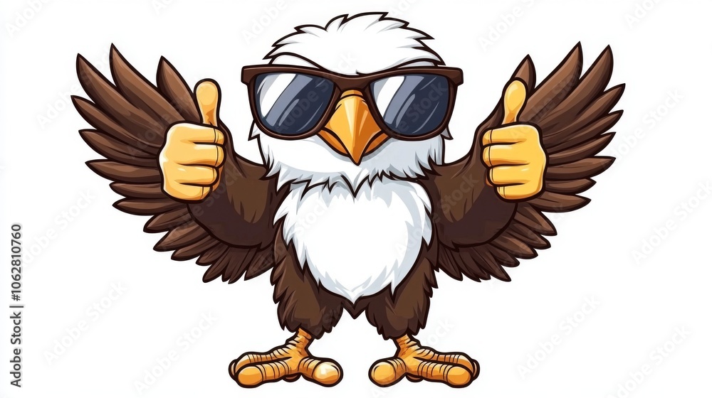 Naklejka premium Cheerful Eagle Giving a Thumbs Up