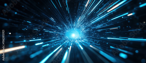 Dynamic light beams converging in a cosmic tunnel