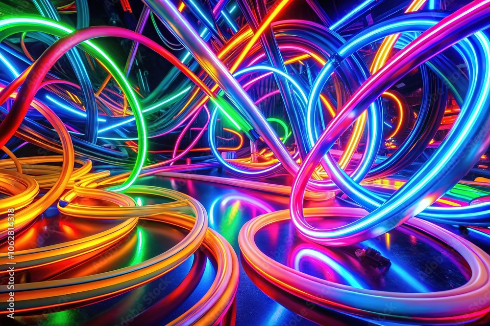 Abstract Neon Light Loop Background - 4K Fluorescent VJ Visuals Abstract Neon Light Loop Background - 4K Fluorescent VJ Visuals