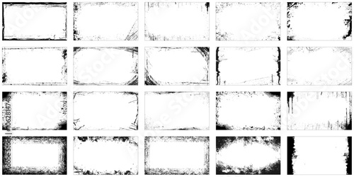 Collection of big grunge texture set. Grunge overlay textures with dust grain isolated on white background. 
