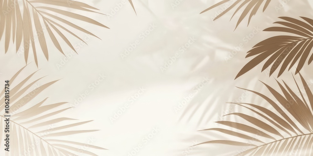 Fototapeta premium Palm Leaf Shadows on White Background 