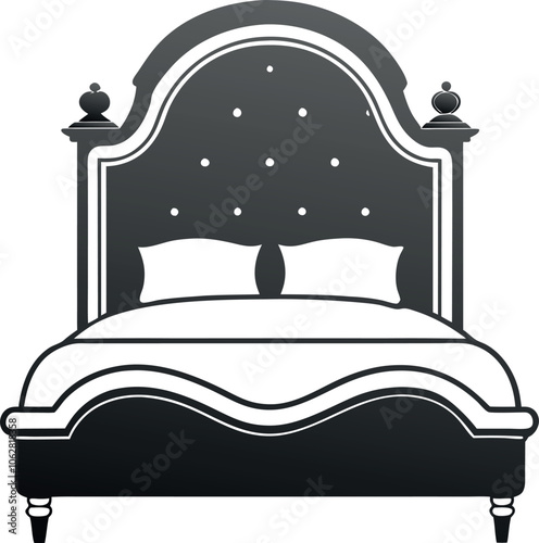 Silhouette a bedroom bed icon vector illustrations on white background generated by Ai