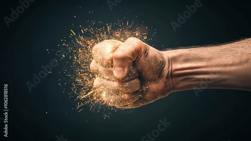 Dynamic Palm Strike: Motion Blur with Dramatic Lighting