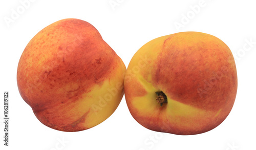 Nectarine isolated on transparent background. Fruit set