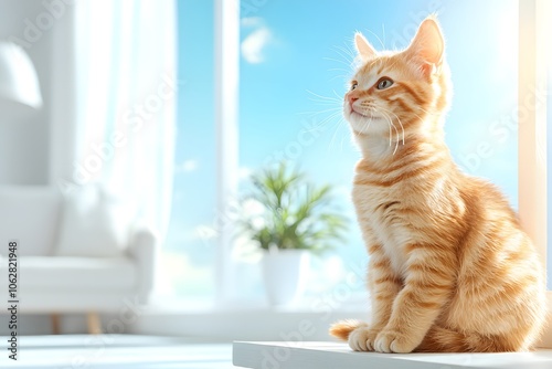 Wallpaper Mural Cozy Maine Coon Cat on a Bright Windowsill Torontodigital.ca