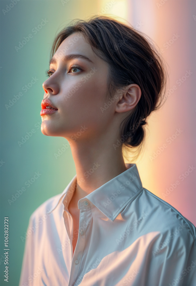 Elegant Profile of a Person with Obscured Face Elegant Profile of a Person with Obscured Face