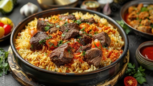 Saudi Arabia's national dish is mandhi rice with delicious beef.