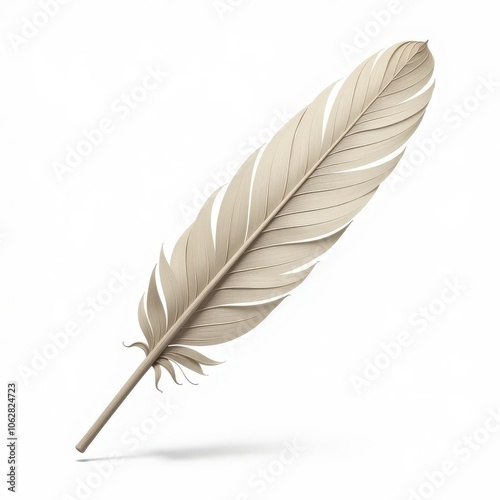 feather on white background