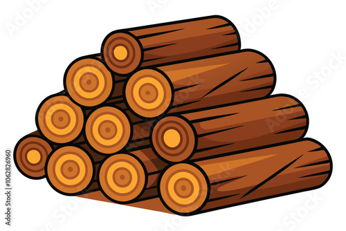 Stack of Cut Logs Firewood Isolated on White Background for Rustic Décor and Warmth.