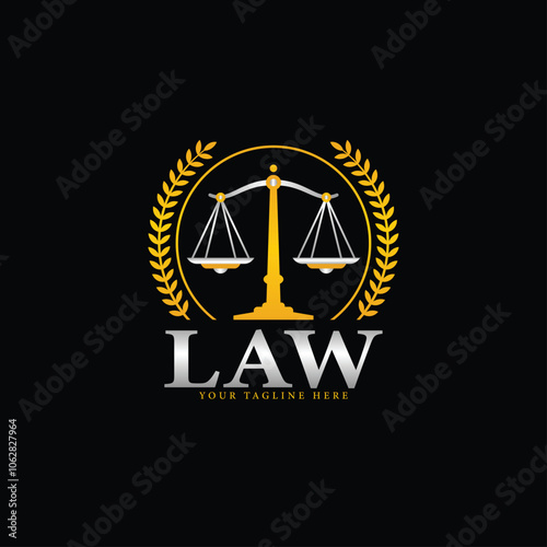 Law Firm Logo, Sword and scale icon, perfect for corporate lawyers